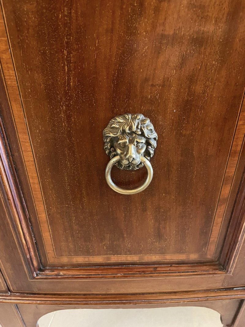 Quality Antique Edwardian Inlaid Mahogany Bow Fronted Sideboard - Image 16